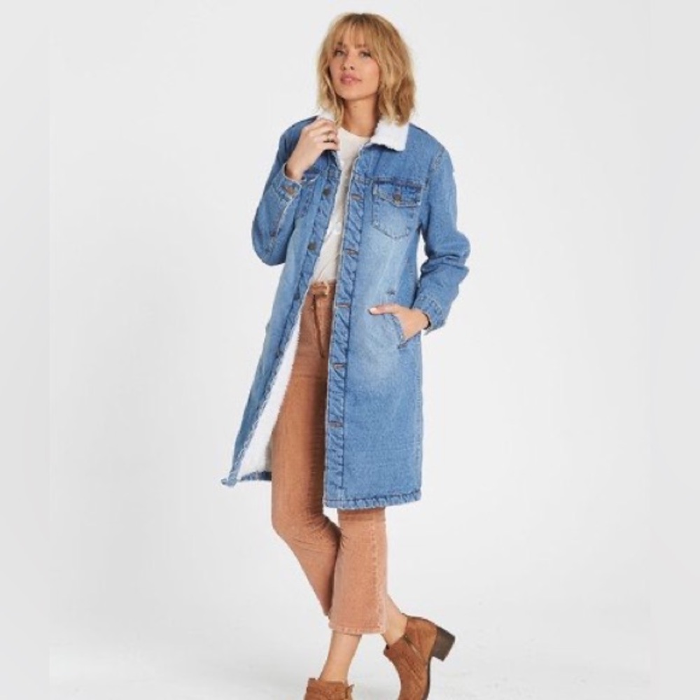 BILLABONG STAND TALL LONG DENIM JACKET